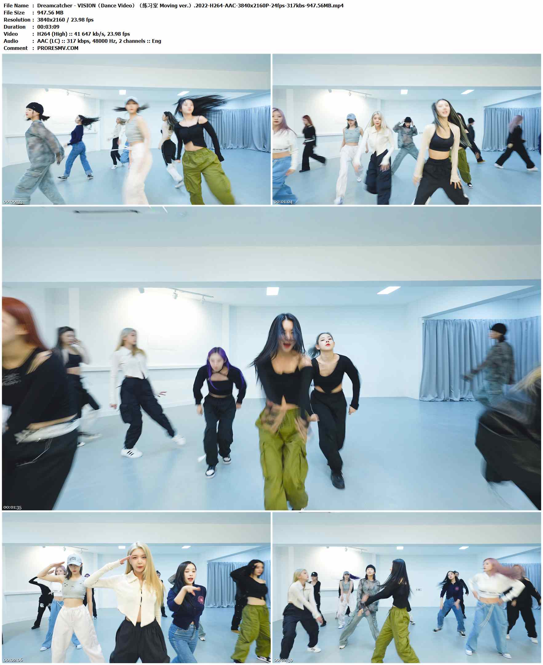 Dreamcatcher - VISION（Dance Video）（练习室 Moving ver.）.2022-H264-AAC-3840x2160P-24fps-317kbs-947.56MB官方MV_高清MV